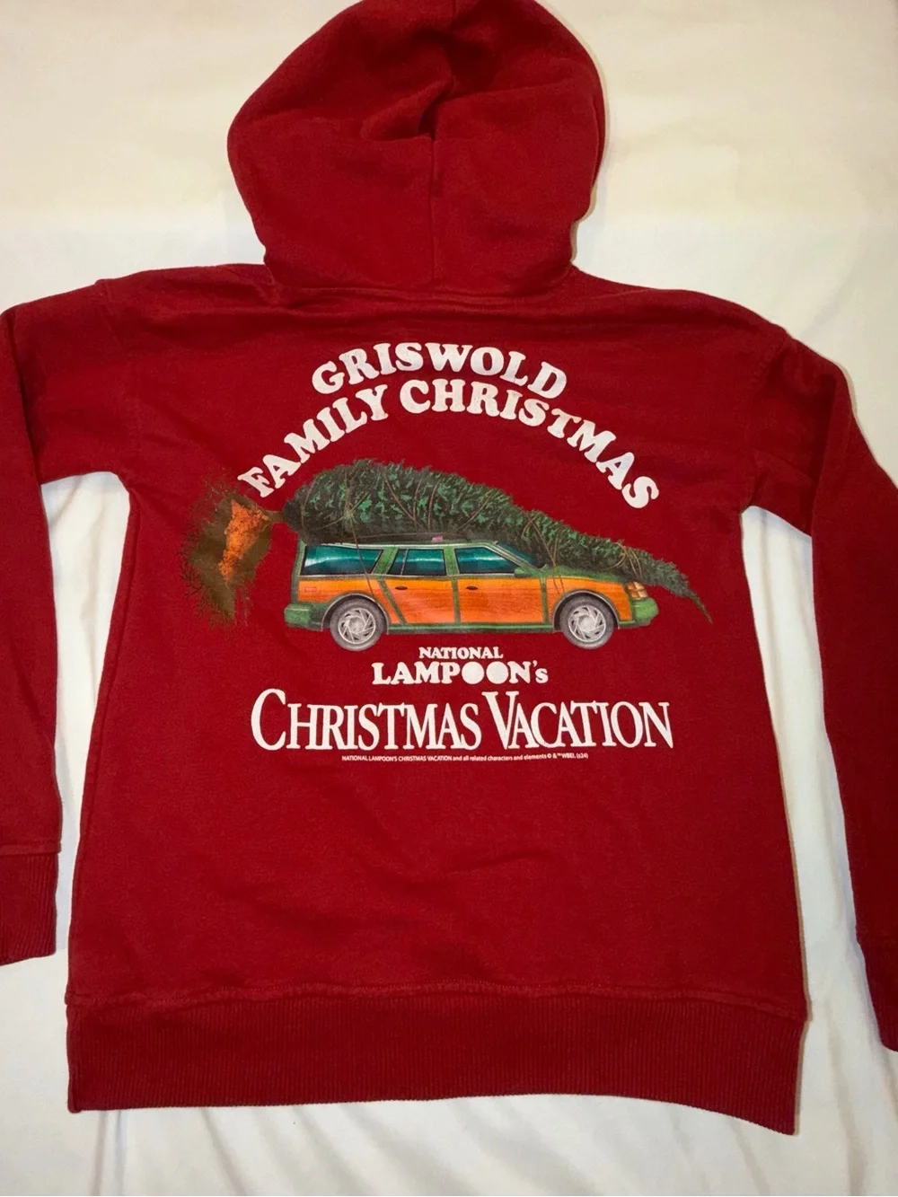 abercrombie kids Red Pullover Hoodie with Chest Graphic